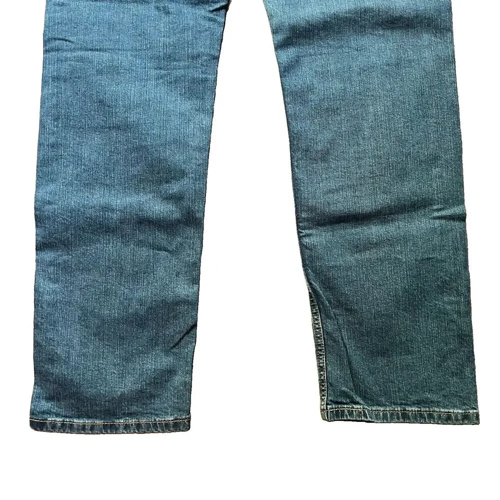 Levi's 505 Medium Wash Regular Fit Straight Leg Denim Blue Jeans Men's 36x34